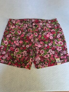 Arizona Jean Company Pink & Green Floral Denim-Style Shorts